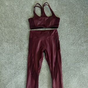 Fabletics khloe Burgundy Activewear Set